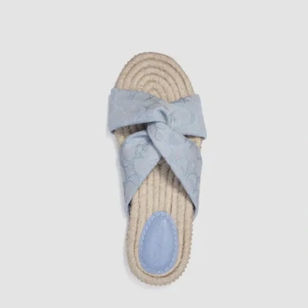 NWT Coach Charli Espadrille Sandals Light Blue Size 6.5 - Picture 3 of 12